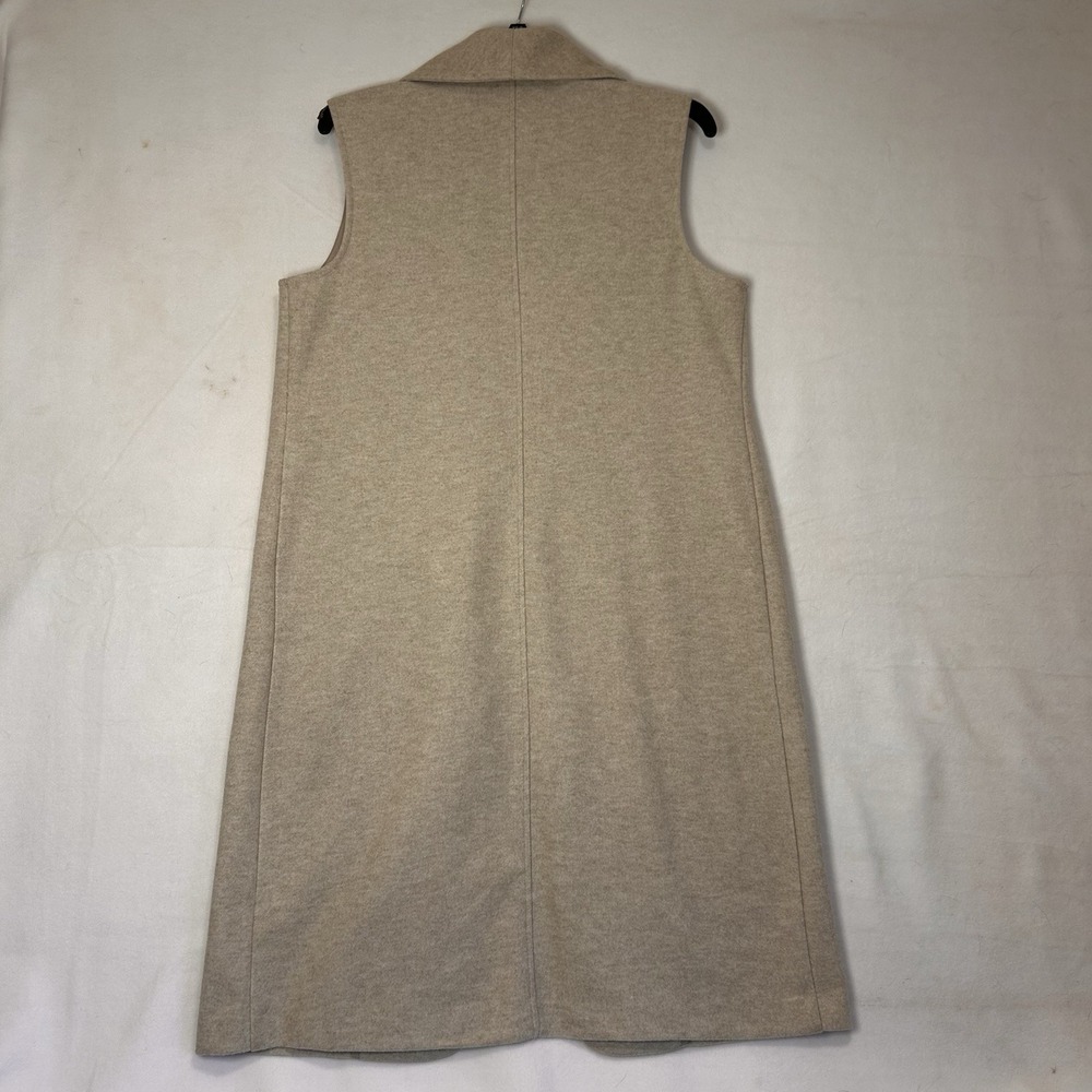 Joie Women Duster Cardigan Long Vest Open Front Sleeveless Large Tan Soft EUC - Picture 7 of 9